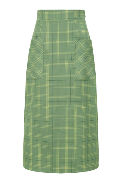 Renee Leaf Check Midi Skirt