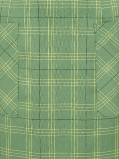 Renee Leaf Check Midi Skirt