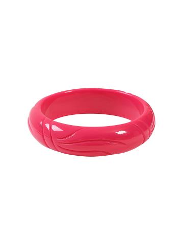 Ronnie Carved Bangle Fuchsia