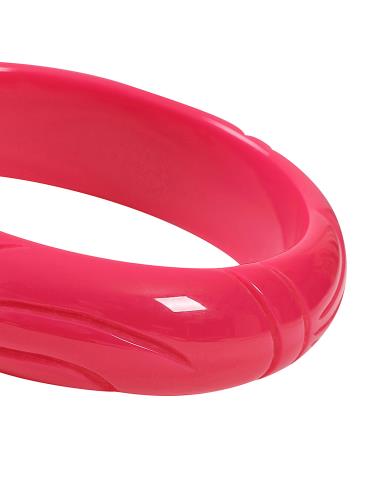 Ronnie Carved Bangle Fuchsia