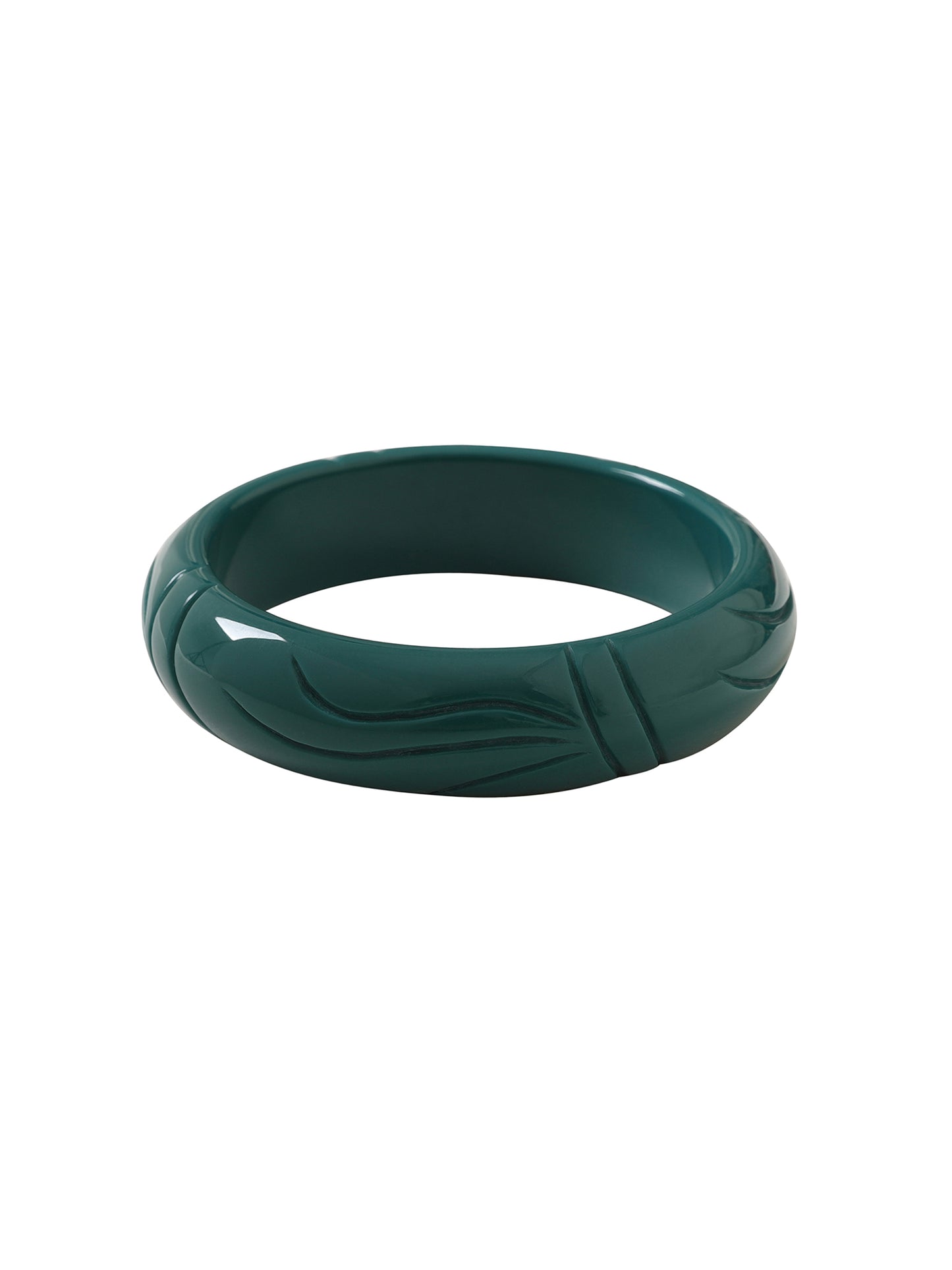 Ronnie Carved Bangle Teal
