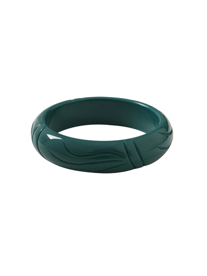 Ronnie Carved Bangle Teal