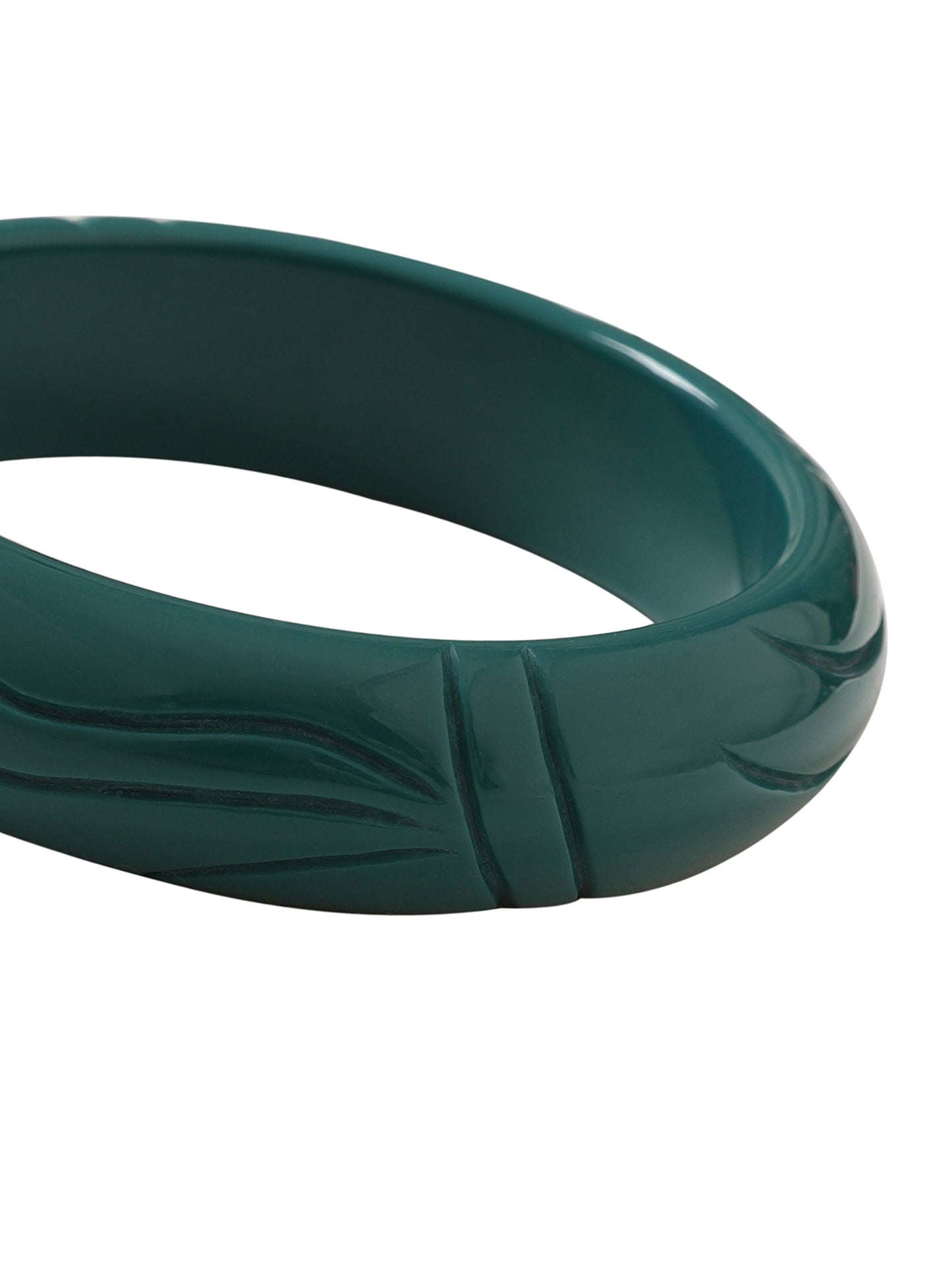 Ronnie Carved Bangle Teal