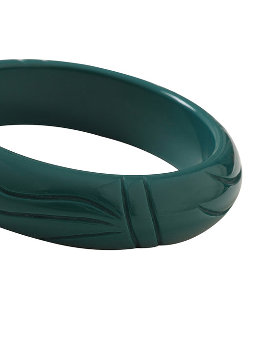 Ronnie Carved Bangle Teal