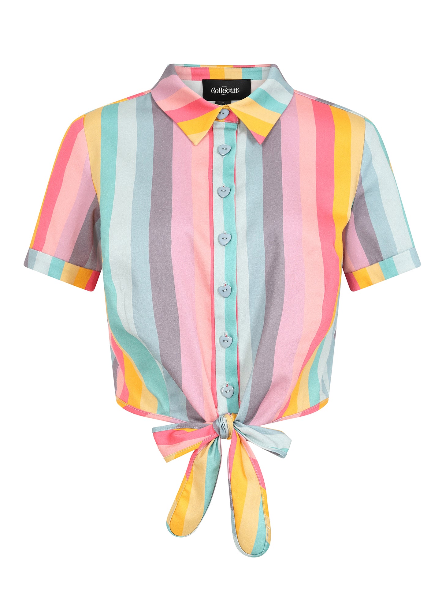Sammy Dreamy Rainbow Stripe Tie Blouse