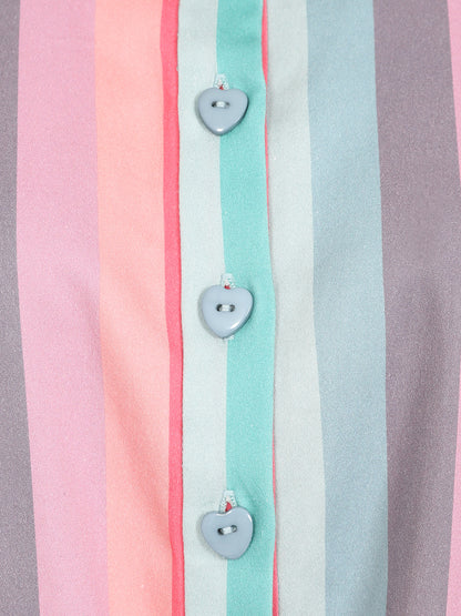 Sammy Dreamy Rainbow Stripe Tie Blouse