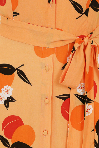 Thelma Mid-Century Apricot Maxi Dress