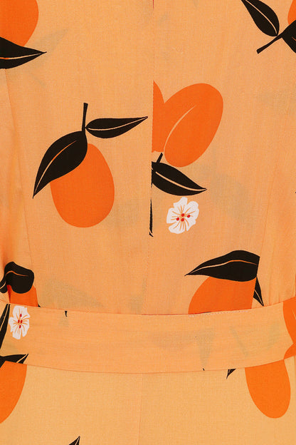 Thelma Mid-Century Apricot Maxi Dress