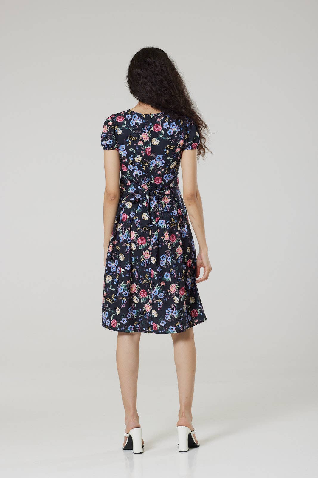 Edwina V Neck Midi Tea, Wrap Dress