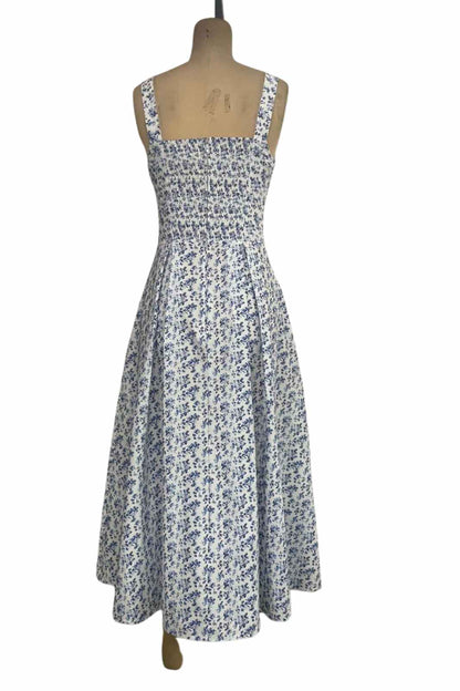 Saira Printed Swing Bust Gathered Tie Midi Dress