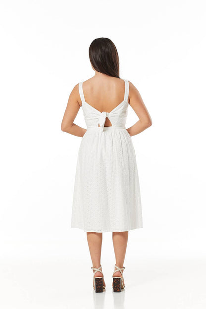 Remmy Org Cotton Anglaise Sun dress White Dress