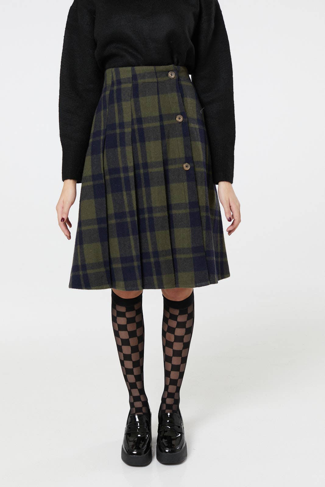 Pleated Skirt in Sage Green