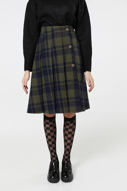 Pleated Skirt in Sage Green