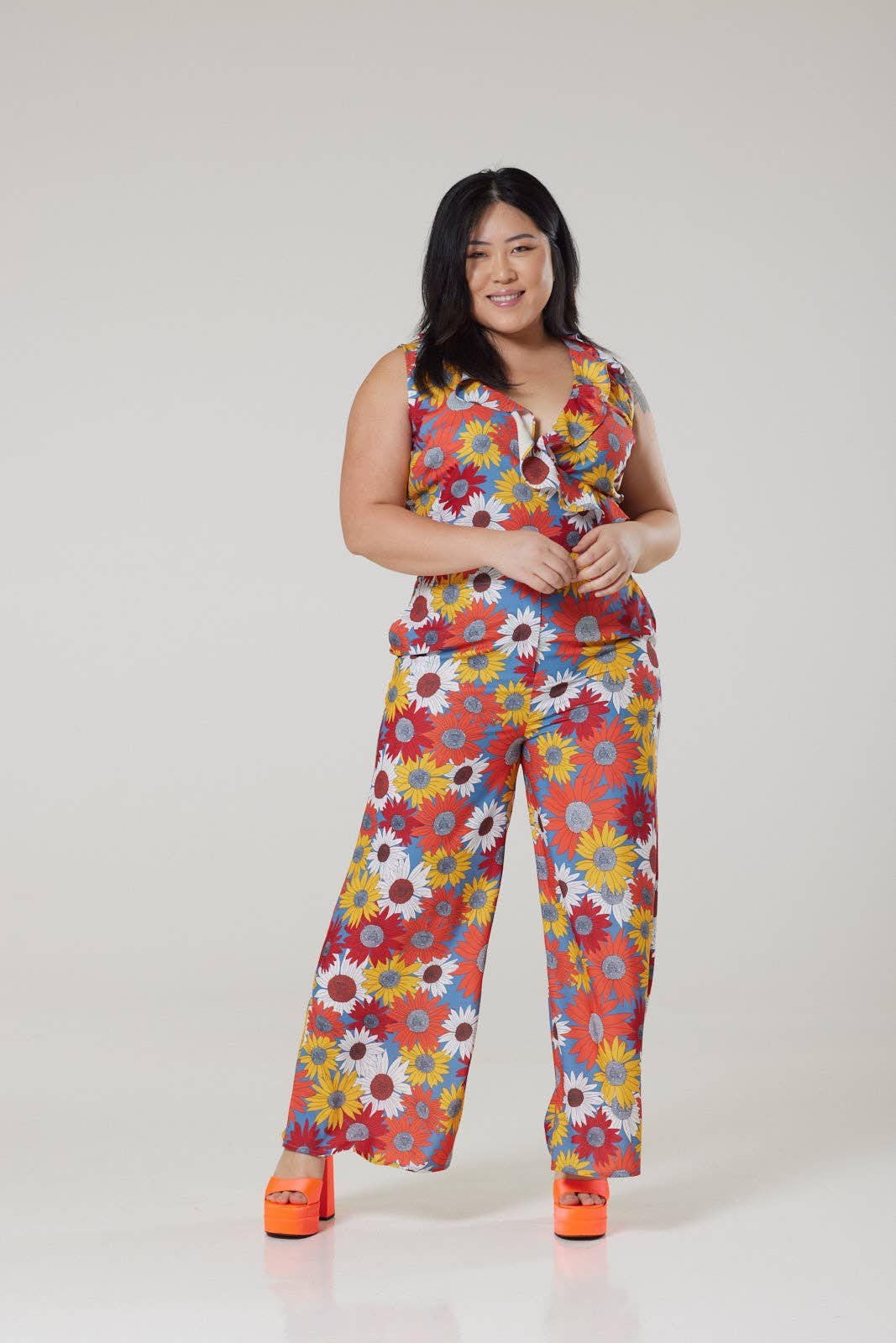 Seventies Bianzaa Floral Set in Recycled polyester