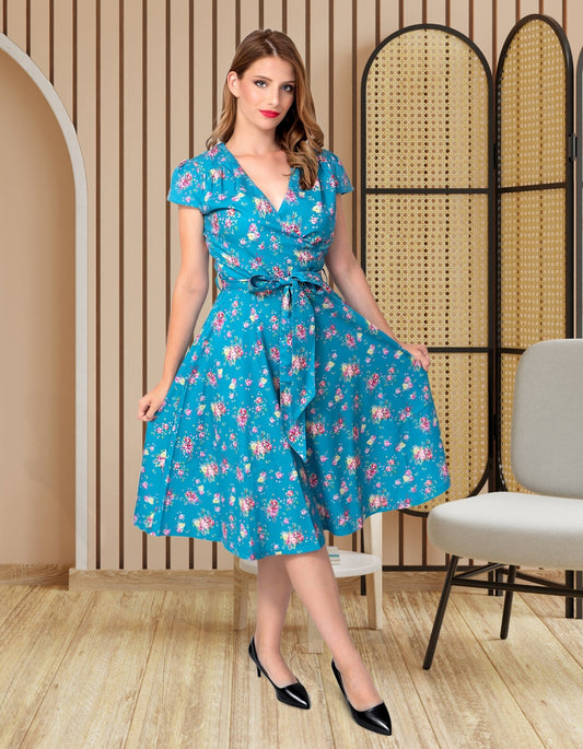 Dawn Style - Turquoise Vintage Rose - Lindy Bop